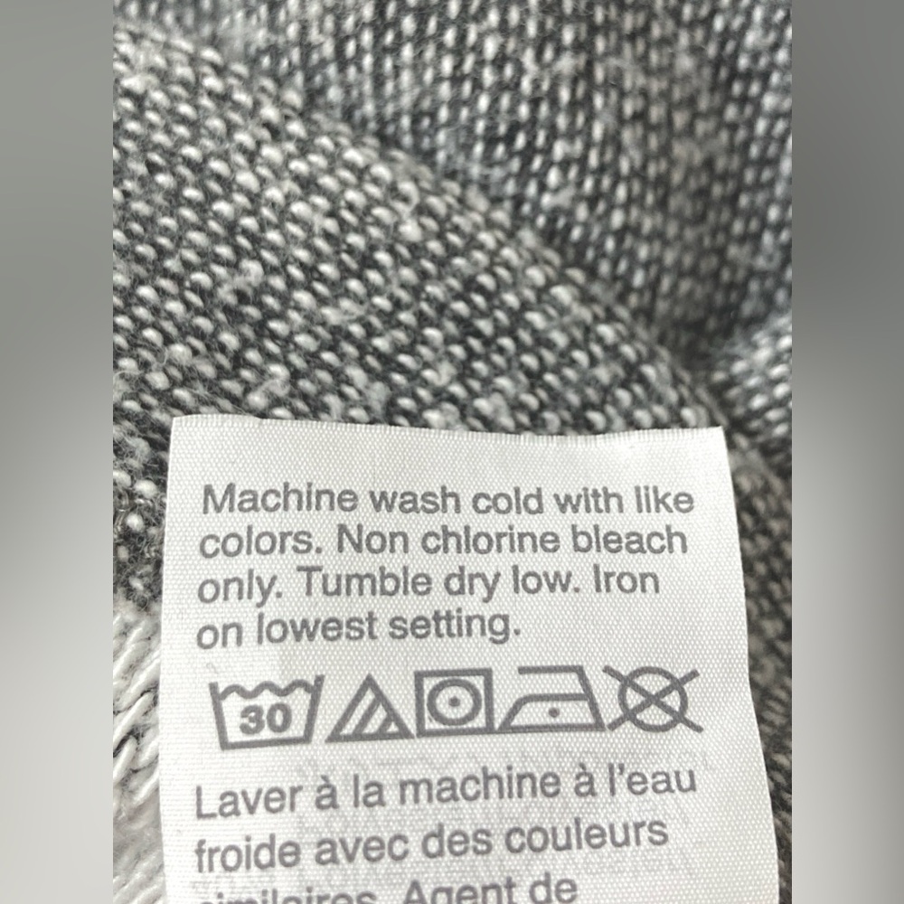 J. Crew Gray Funnel Neck Pullover Fleece Sweatshirt Small Oversized Cozy Winter - Picture 7 of 7
